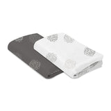 4moms Breeze Bassinet Sheet, Cotton White & Grey Crosshatch, Two Pack - ANB Baby