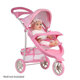 Adora Snack N Go Baby Doll Stroller with Shade – Rainbow Rose, With doll - ANB BABY