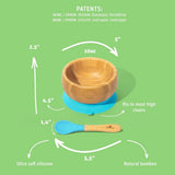 Avanchy Baby Feeding Bamboo Stay Put Suction Bowl + Spoon-Mealtime Accessories-Avanchy-Blue-ANB Baby Store