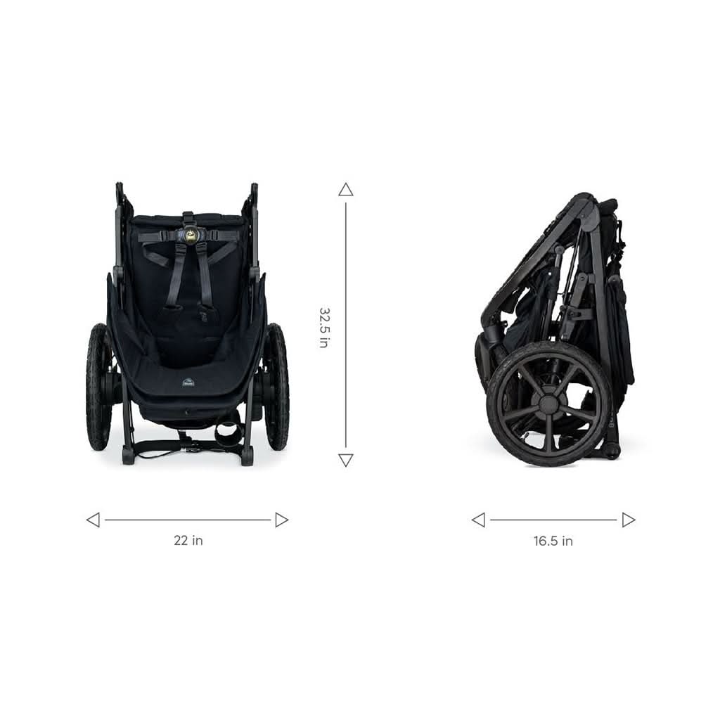 BOB Gear Wayfinder Jogging Stroller Nightfall Folded dimensions - ANB Baby
