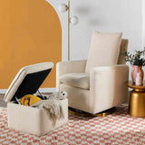 Babyletto Cali Pillowback Swivel Glider in Ivory Boucle with Gold Base_3