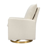 Babyletto Cali Pillowback Swivel Glider in Ivory Boucle with Gold Base_7