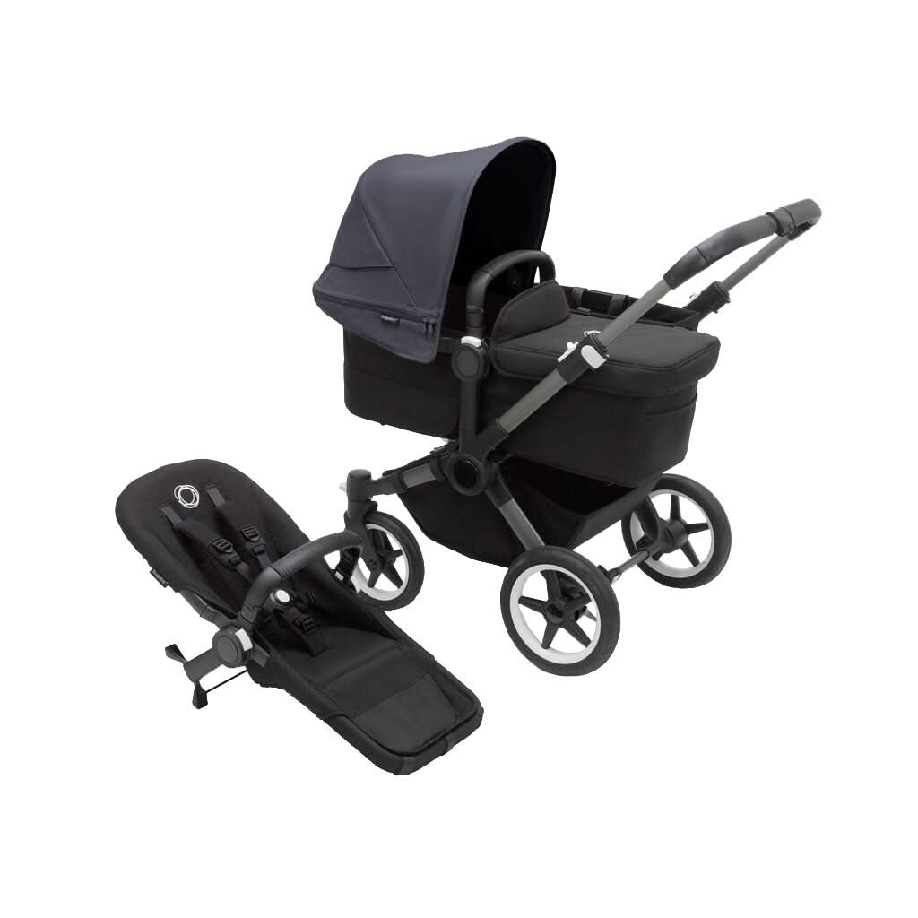Bugaboo-Donkey-5-Mono-Complete-Stroller,-Graphite-Midnight-Black-Stormy-Blue,-Main - ANB Baby