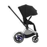 Cybex-ePriam-2-Stroller,-Chrome-Frame-With-Black-Handle-and-Sepia-Black-Seat_3 - ANB Baby