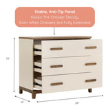 DaDaDa Lala Little 3-Drawer Dresser-White-Alomnd Milk-Walnut_9 - ANB Baby