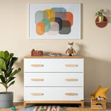 DaDaDa Lala Little 3-Drawer Dresser-White-Red Oak_2 - ANB Baby