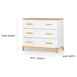 DaDaDa Lala Little 3-Drawer Dresser-White-Red Oak_7 - ANB Baby