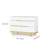 DaDaDa Bliss 6-Drawer Dresser, White Natural, Dimensions- ANB Baby