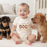 Finn & Emma Short Sleeve Graphic Bodysuit - Every Dog Needs A Baby_3 - ANB Baby