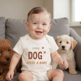 Finn & Emma Short Sleeve Graphic Bodysuit - Every Dog Needs A Baby_4 - ANB Baby