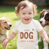 Finn & Emma Short Sleeve Graphic Bodysuit - Every Dog Needs A Baby_7 - ANB Baby