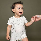 Finn & Emma Short Sleeve Romper - Celestial_2 - ANB Baby