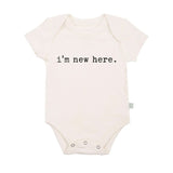 Finn-&-Emma-Short-Sleeve-Graphic-Bodysuit---I'm-New-Here_1- ANB Baby