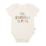 Finn and Emma Short Sleeve Graphic Bodysuit-Snuggle is Real_1 - ANB Baby