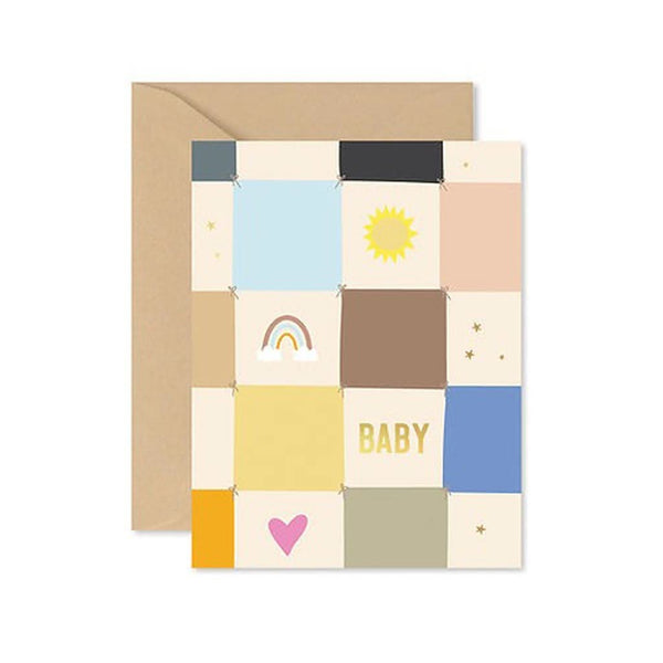 Ginger P. Designs Checkerboard Baby Quilt Greeting Card