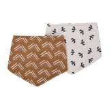 Lulujo Bandana Bibs, 2-Pack-Mealtime Accessories-Lulujo-Mudcloth & Black Birds-ANB Baby Store