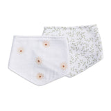 Lulujo Bandana Bibs, 2-Pack-Mealtime Accessories-Lulujo-Daisies & Greenery-ANB Baby Store