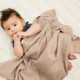Lulujo Cotton Waffle Blanket-Sand_2 - ANB Baby