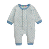 Magnetic Me Brushed Fleece Magnetic Romper-Grey Checkerboard_4 - ANB Baby