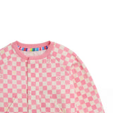 Magnetic Me Brushed Fleece Magnetic Romper-Pink Checkerboard_2 - ANB Baby