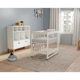 Melo Caress Foldable Crib_Washed White-Acrylic-Chrome_1 - ANB Baby