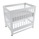 Melo Caress Foldable Crib_Pure White-Acrylic-Gold - ANB Baby