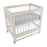 Melo Caress Foldable Crib_Washed White-Acrylic-Chrome - ANB Baby