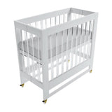 Melo Caress Mini Foldable Crib-Pure White-Acrylic-Gold - ANB Baby