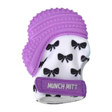 Munch Mitt Teething Mitten the Original Mom Invented Teething Toy-Purple Bows_16 - ANB Baby