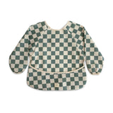 Mushie-Long-Sleeve-Bib-Olive-Check_7 - ANB Baby