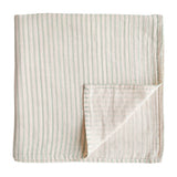 Mushie Muslin Swaddle Blanket-Swaddles & Sleeping Bags-Mushie-Sage Stripe-ANB Baby Store