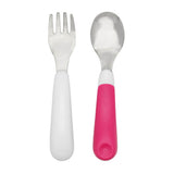 OXO TOT On-The-Go Fork And Spoon Set with Carrying Case-Mealtime Accessories-OXO Tot-Pink-ANB Baby Store