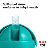 OXO TOT Transitions Straw Cup with Removable Handles-6 OZ-Teal_4 - ANB Baby