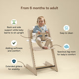 STOKKE Tripp Trapp High Chair Complete with White Nordic Grey Cushion White Tray_5 - ANB Baby