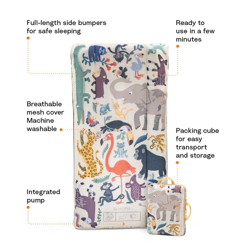 Stokke JetKids CloudSleeper Inflatable Kids Bed-Animal Family_8 - ANB Baby