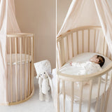 Stokke Sleepi Mini Organic Cotton Fitted Sheet -Flower Ecru_6 - ANB Baby