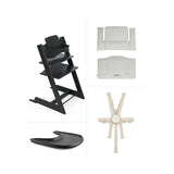 Stokke Tripp Trapp High Chair 2 with Cushion and Tray Black with Nordic Grey_3 - ANB Baby