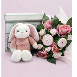Babyblooms Hand Tied Baby Clothes Bouquet and Personalized Bunny - ANB Baby