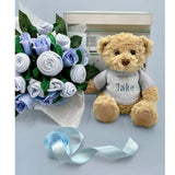 Babyblooms Luxury Rose Baby Clothes Bouquet and Personalized Teddy Bear - ANB Baby