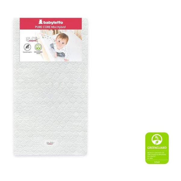 Babyletto Pure Core Non-Toxic Mini Crib Mattress with Hybrid Cover