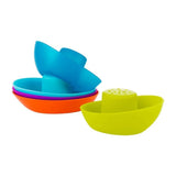 Boon 5 Pieces Fleet Stacking Boats, Multicolor-Bath Tubs & Accessories-Boon-Orange Multicolor-ANB Baby Store