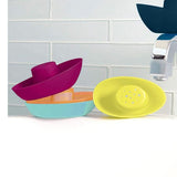 Boon 5 Pieces Fleet Stacking Boats, Multicolor-Bath Tubs & Accessories-Boon-Blue Multicolor-ANB Baby Store