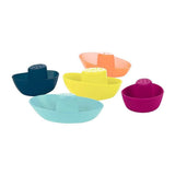 Boon 5 Pieces Fleet Stacking Boats, Multicolor-Bath Tubs & Accessories-Boon-Blue Multicolor-ANB Baby Store