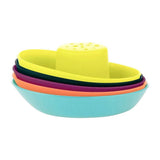 Boon 5 Pieces Fleet Stacking Boats, Multicolor-Bath Tubs & Accessories-Boon-Blue Multicolor-ANB Baby Store