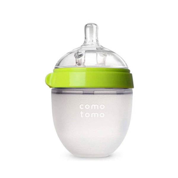 Comotomo Natural Feel Baby Bottle, Green, 5-Ounce