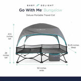 Go With Me Bungalow Deluxe Portable Travel Cot, Grey/Teal - ANB Baby