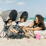 Go With Me Duo Deluxe Portable Double Chair, Grey - ANB Baby