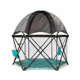 Go With Me Eclipse Portable Playard with Canopy, Watercolor Stripe - ANB Baby