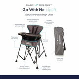 Go With Me Uplift Deluxe Portable High Chair, Grey / Teal - ANB Baby