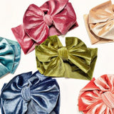 Golden Dot Lane Big Velvet Loopy Bow Headband - ANB Baby